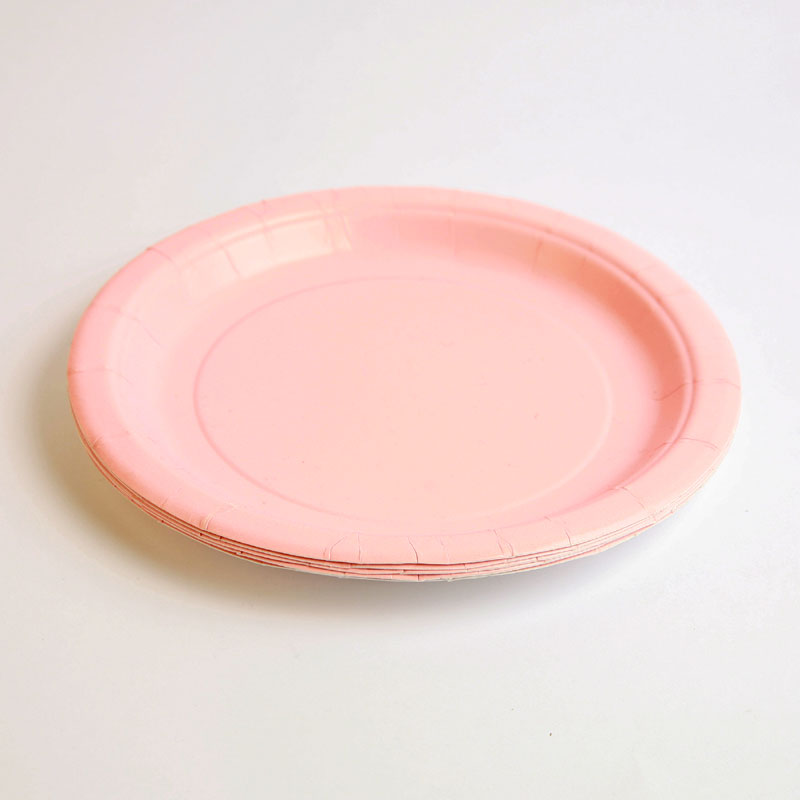 8 pale pink plates