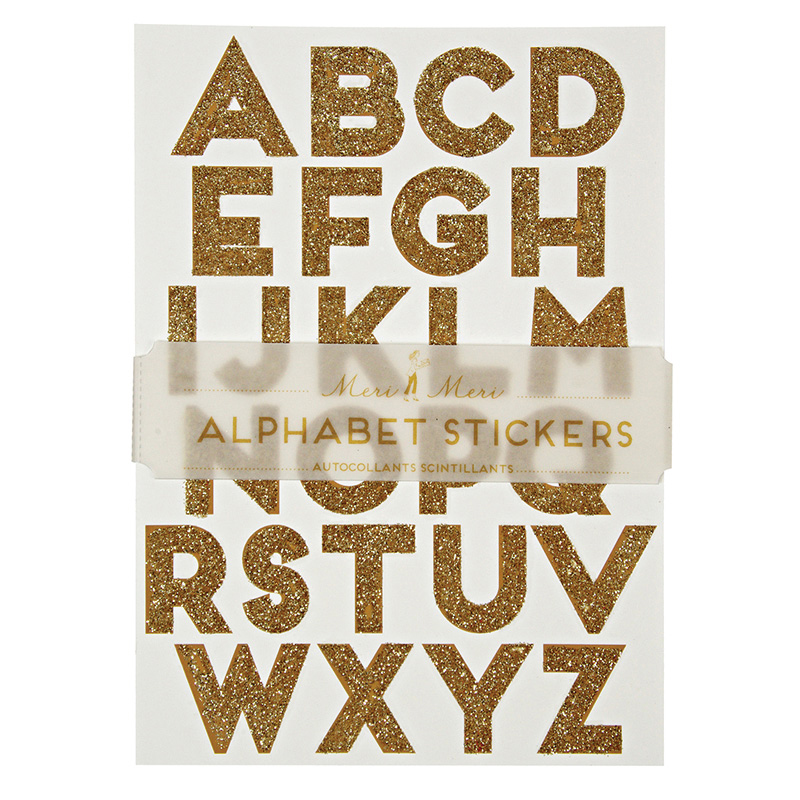 Gold alphabet Sticker Sheet