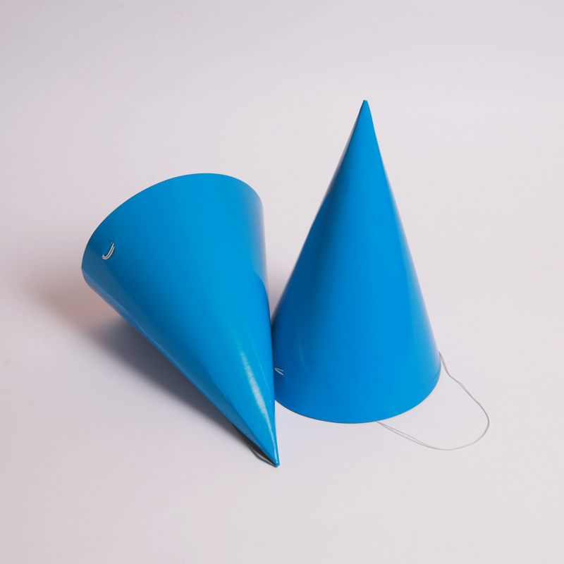 Set of 8 blue party hats