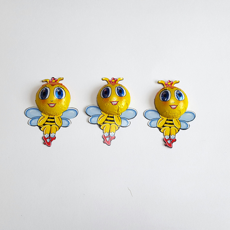 Set of 3 chocolate lady bees