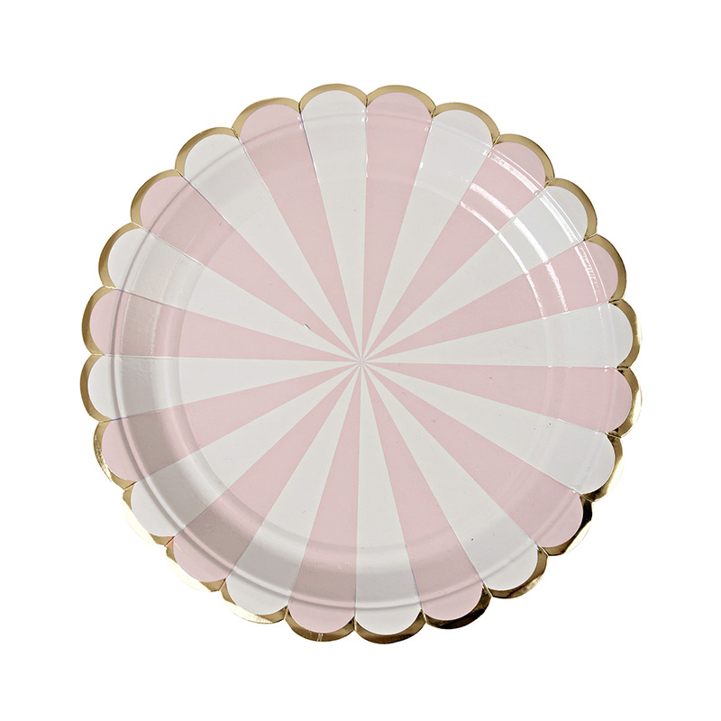 8 Dusty Pink Striped Small Plate