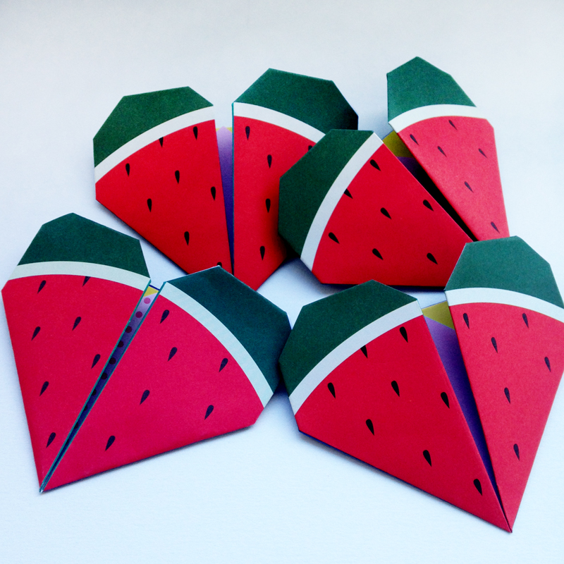 watermelon origami notes