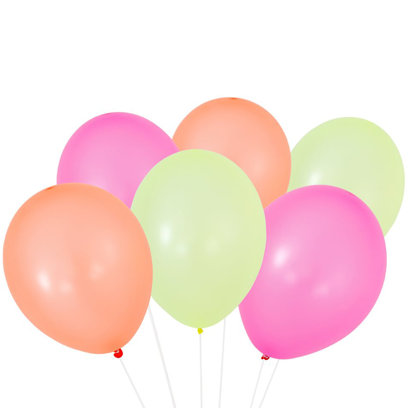 pack of 12 neon balloons