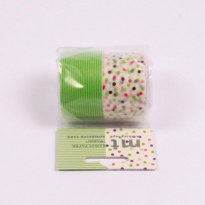 Wide washi tapes - green & confetti