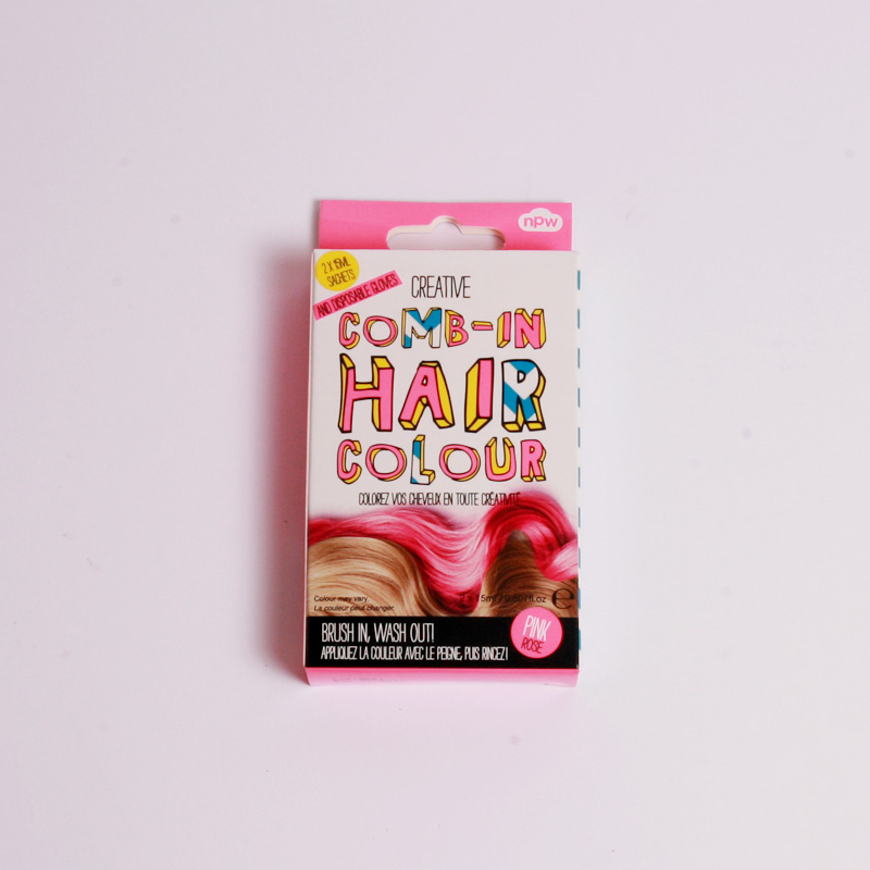 Comb in hair colour-pink