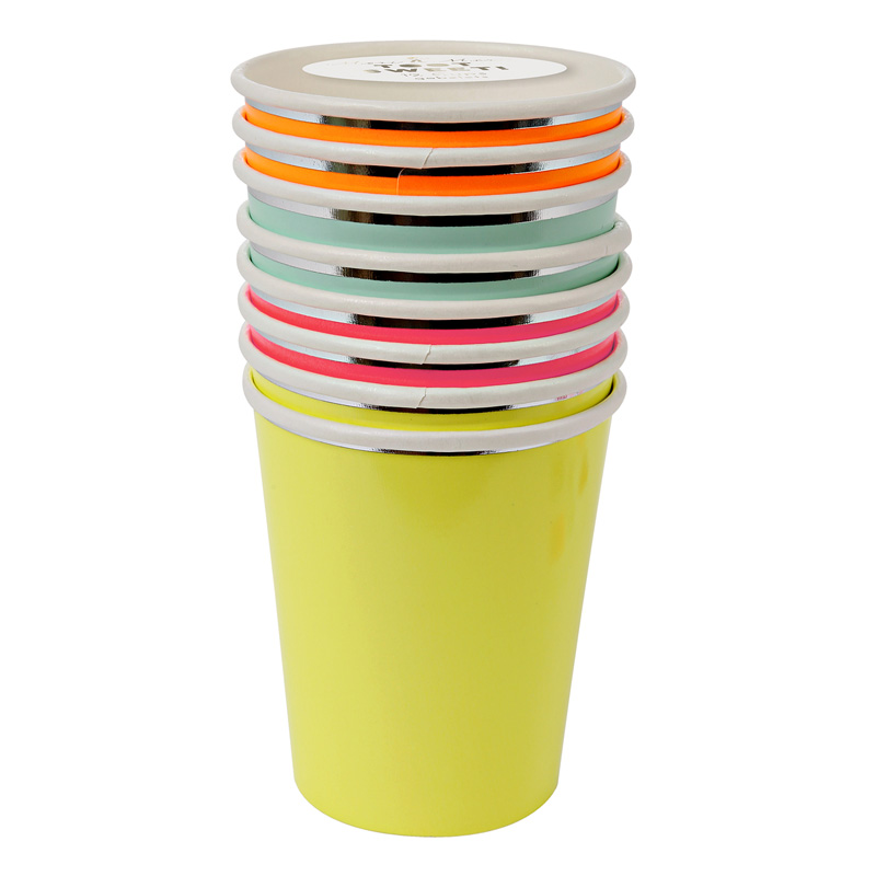 8 Neon Party Cups