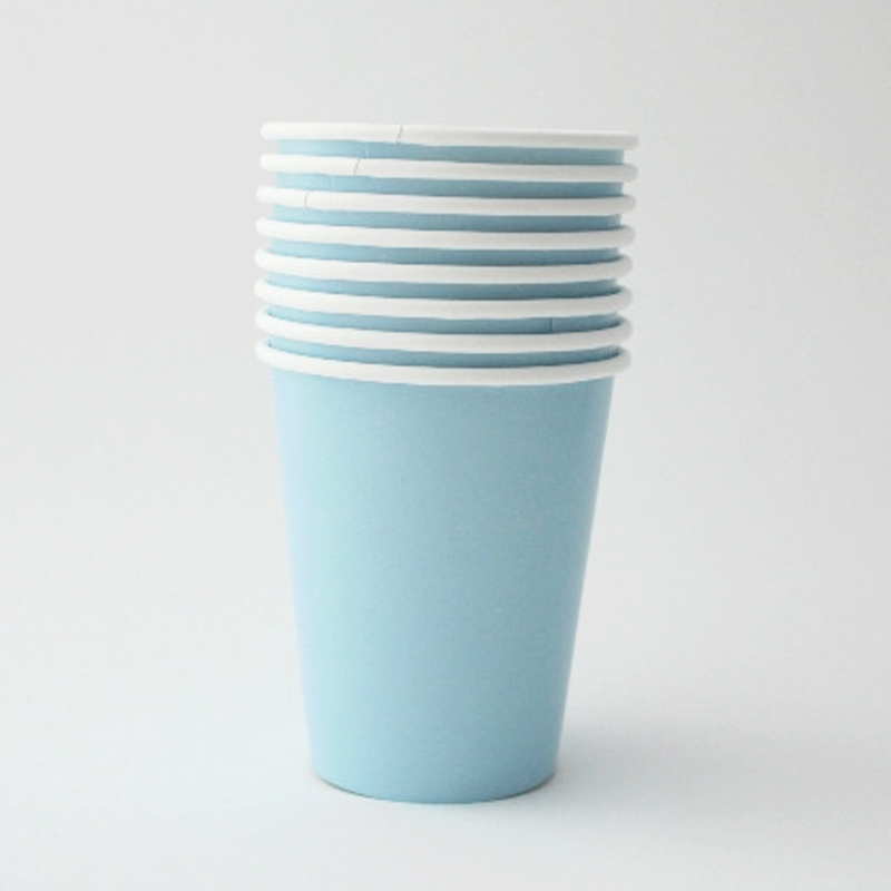 8 baby blue cups