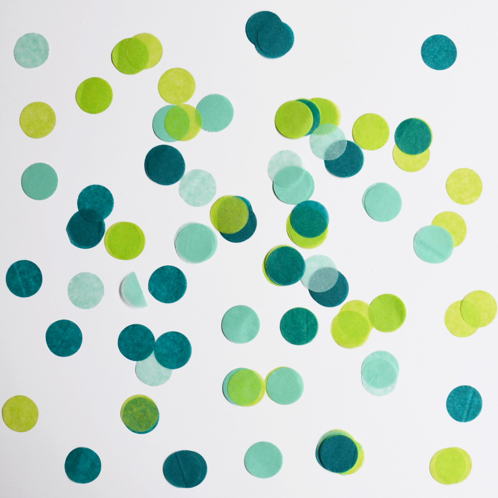 green tissue paper confetti