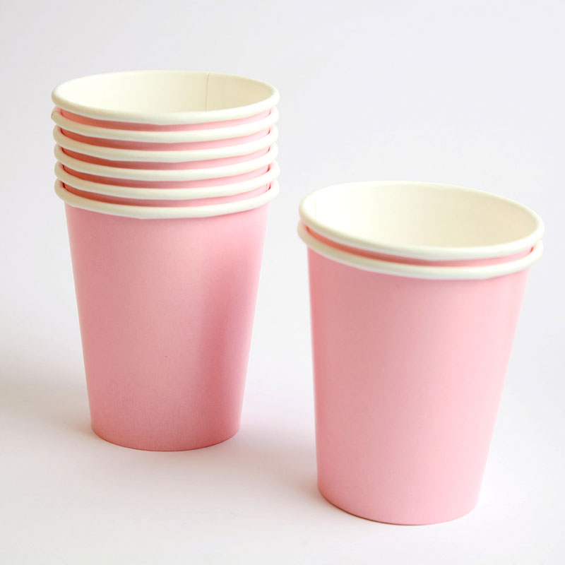 8 pale pink cups