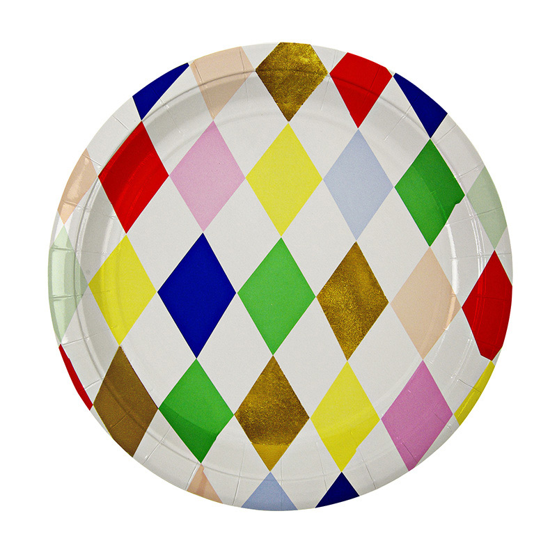 8 harlequin pattern Plate Little Lulubel