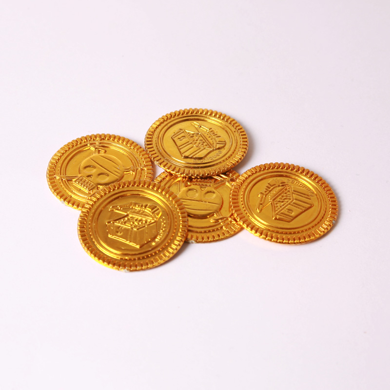 Gold pirate treasure coins