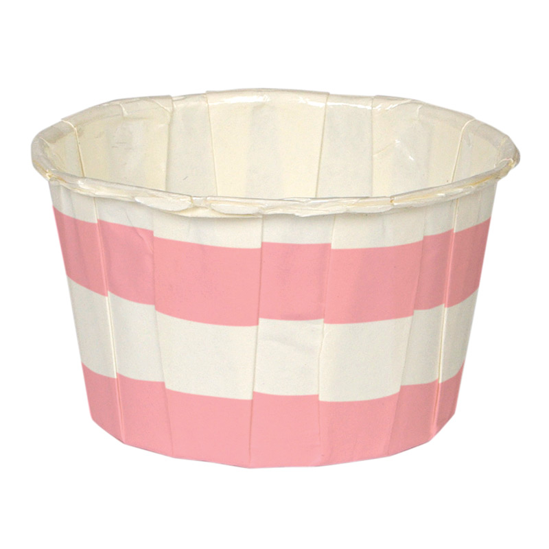 24 Pink Stripe Candy Cups