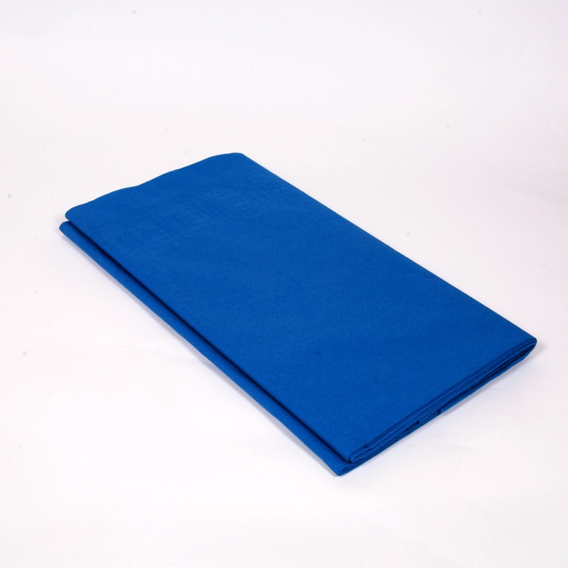 Blue paper table cover