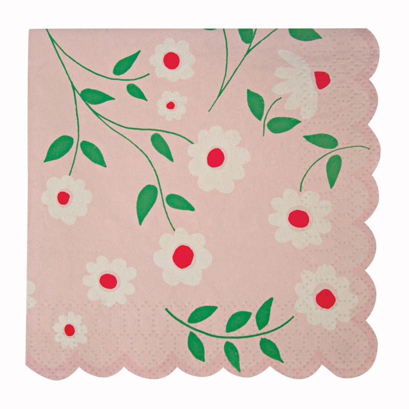 Pink flower napkins