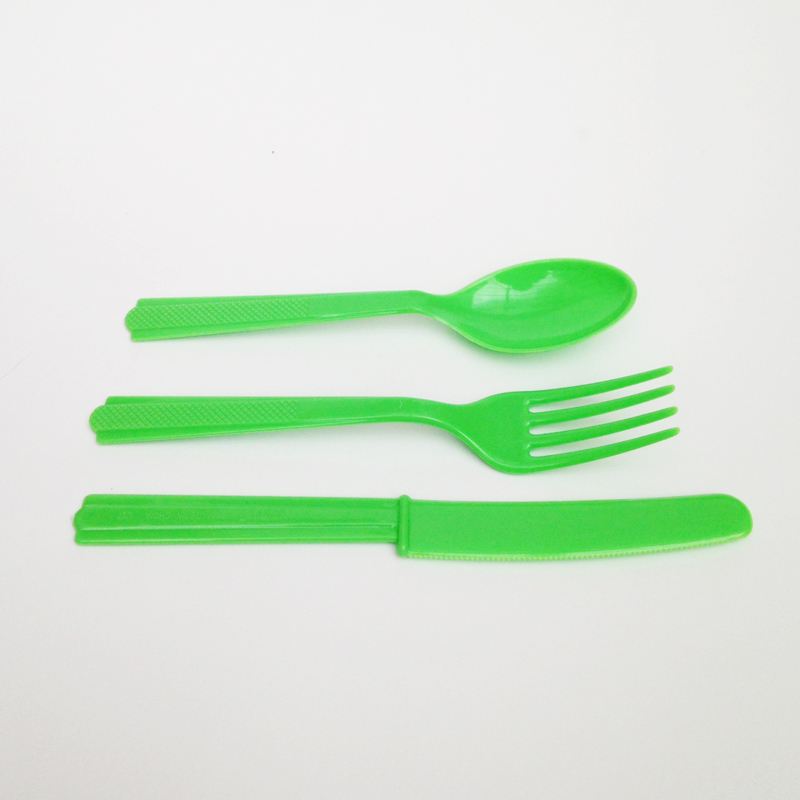 Lime green cutlery set