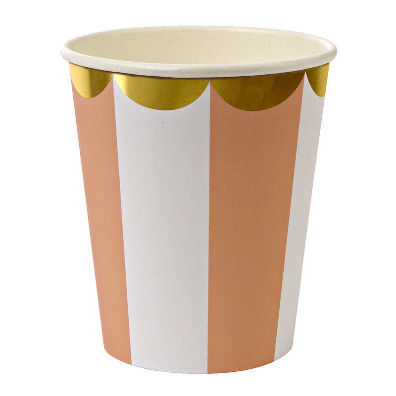 8 orange Stripe Party Cups