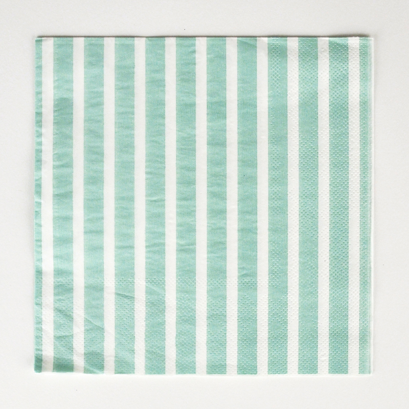 20 mint green striped napkins