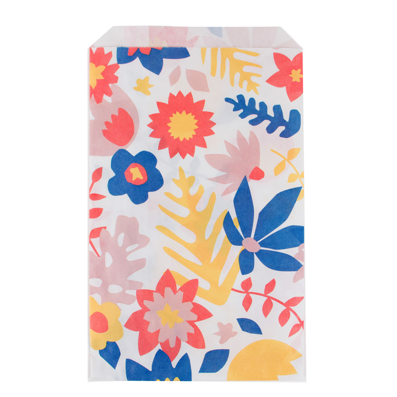 10 Tropical flowers paper bags