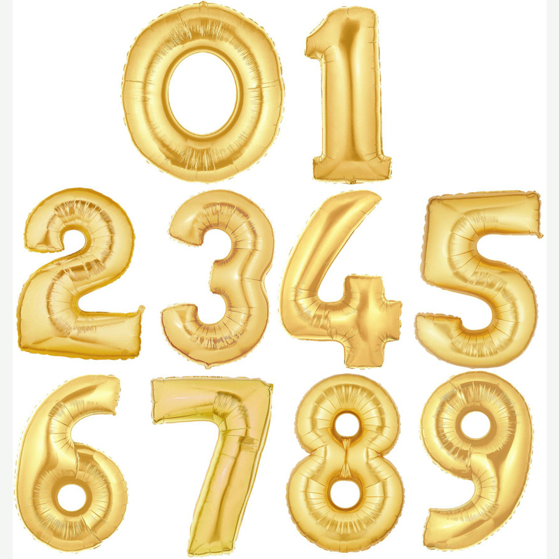 giant foil number balloon gold