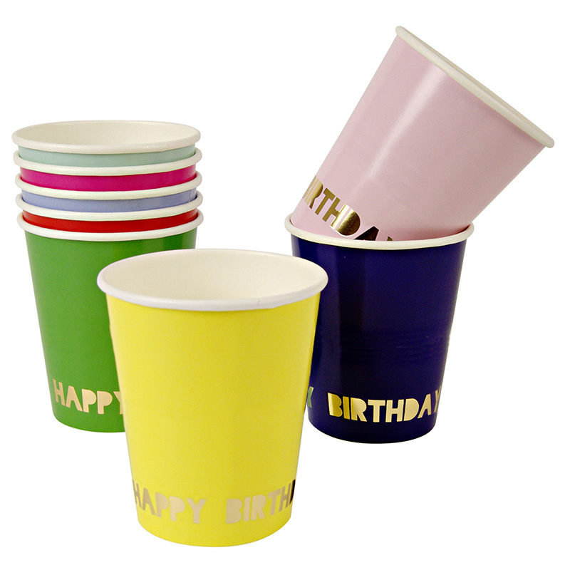 8 Happy Birthday Party Cups