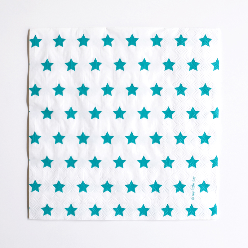 20 turquoise star napkins