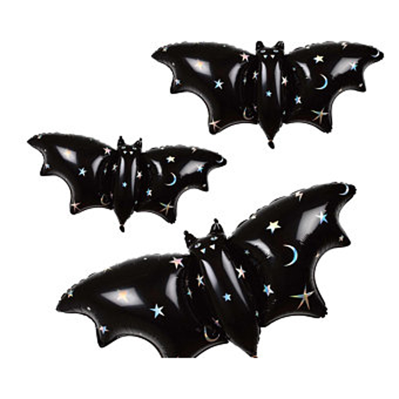 3 Sparkle Bat Foil Balloons