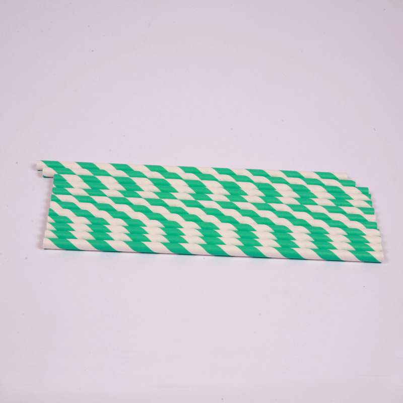 25 turquoise stripe paper straws