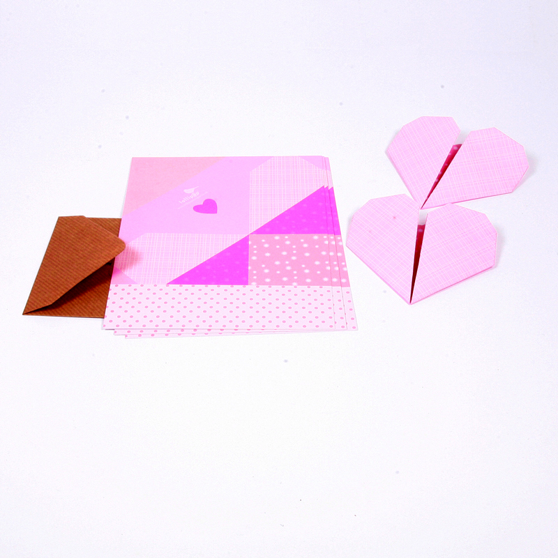 Heart origami notes