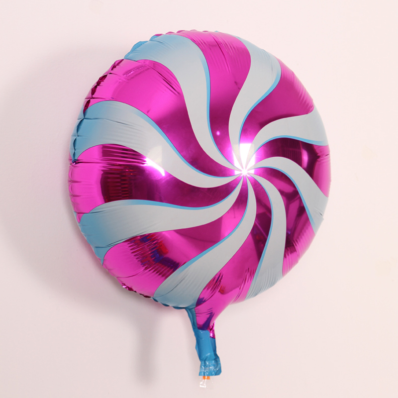 Pink and White Swirl Christmas Candy foil balloon