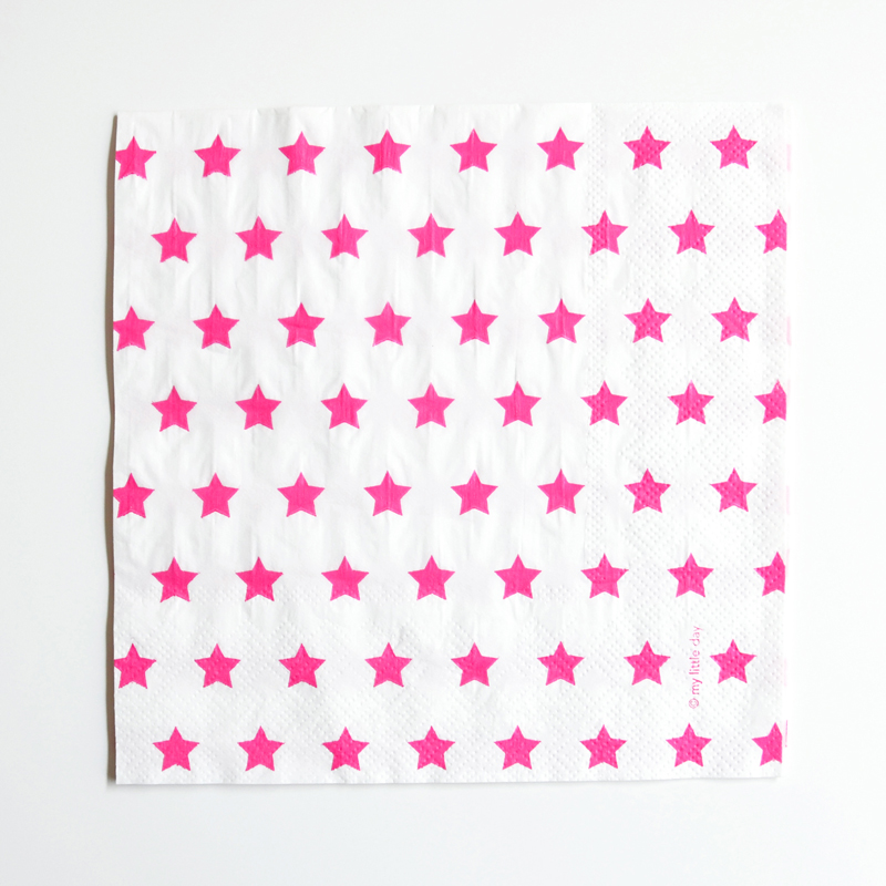 20  pink stars napkins