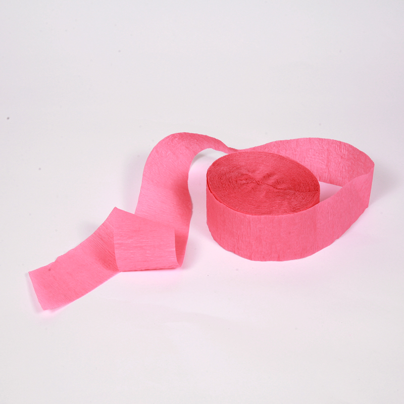 Pink crepe paper streamer