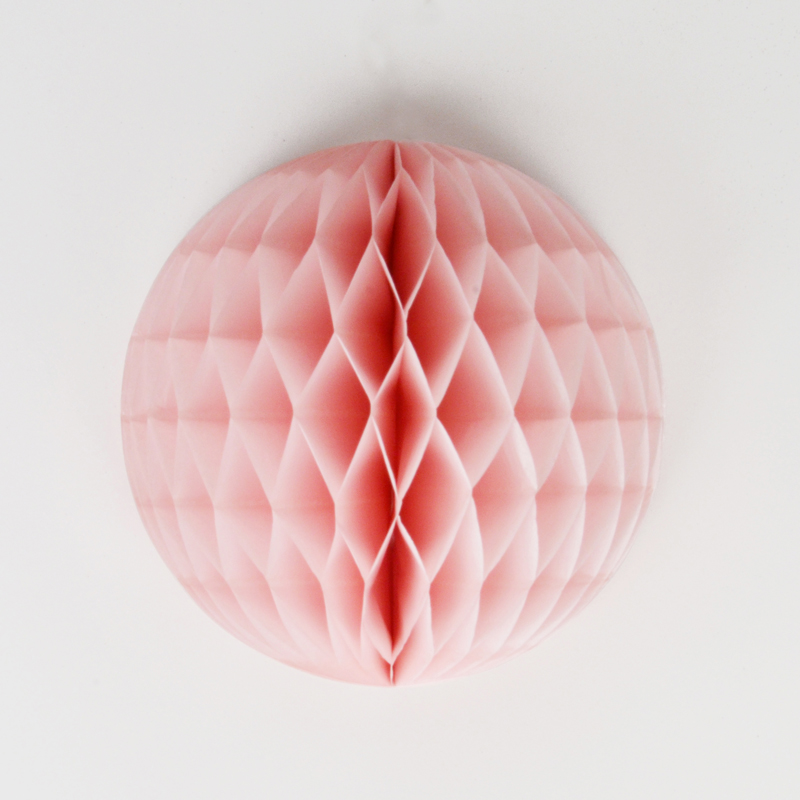 Pale pink honeycomb ball