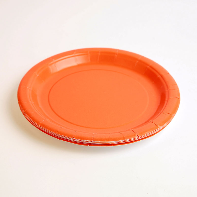 8 orange plates