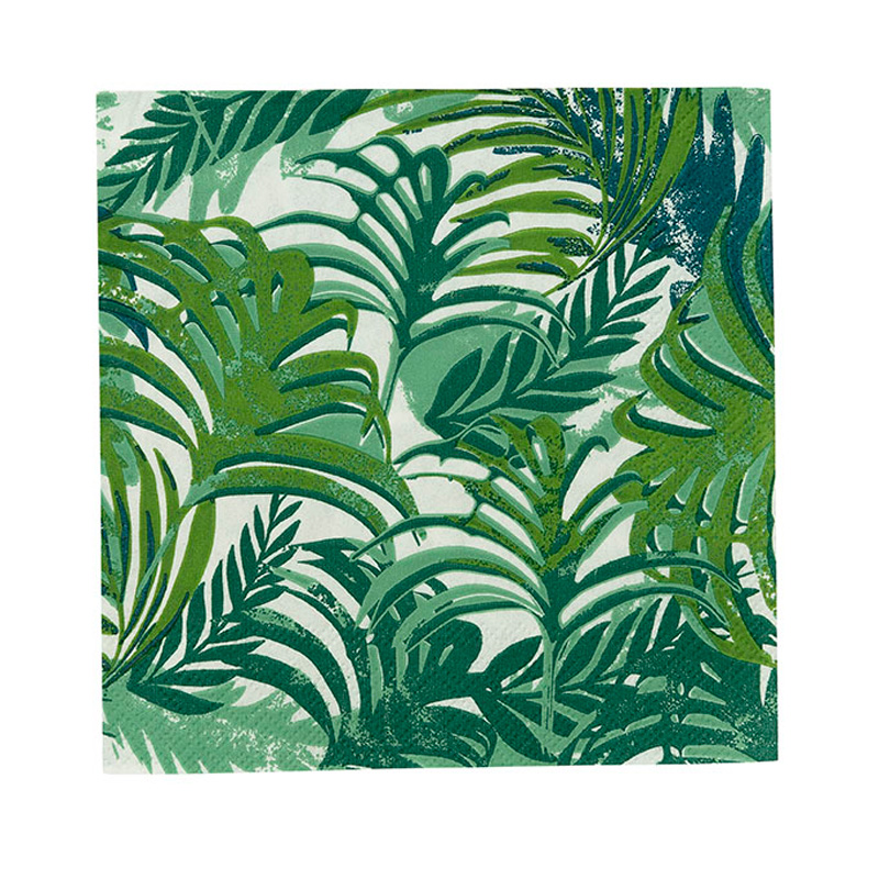 20 tropical leaf paper napkins