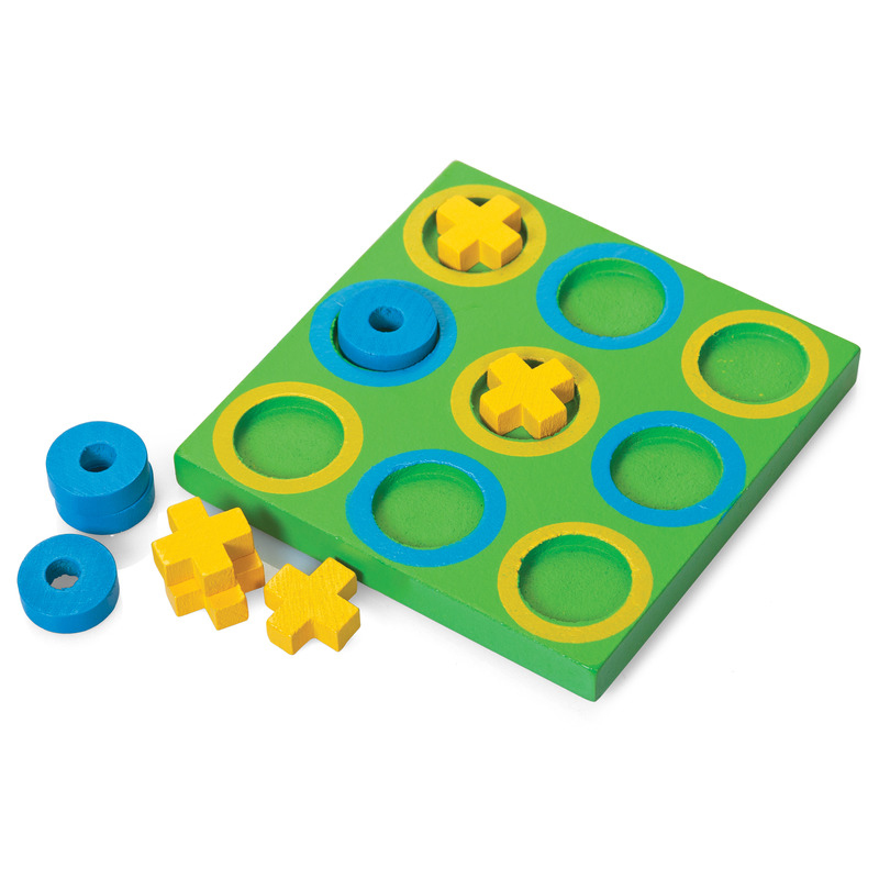 Noughts and crosses wooden game