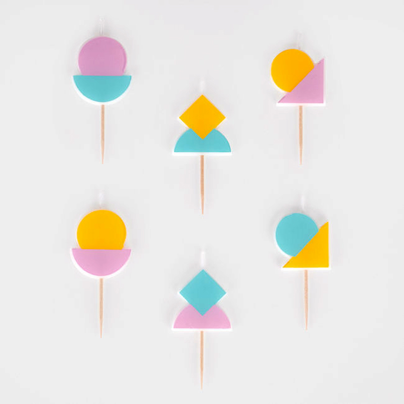 6 geometric shapes candles