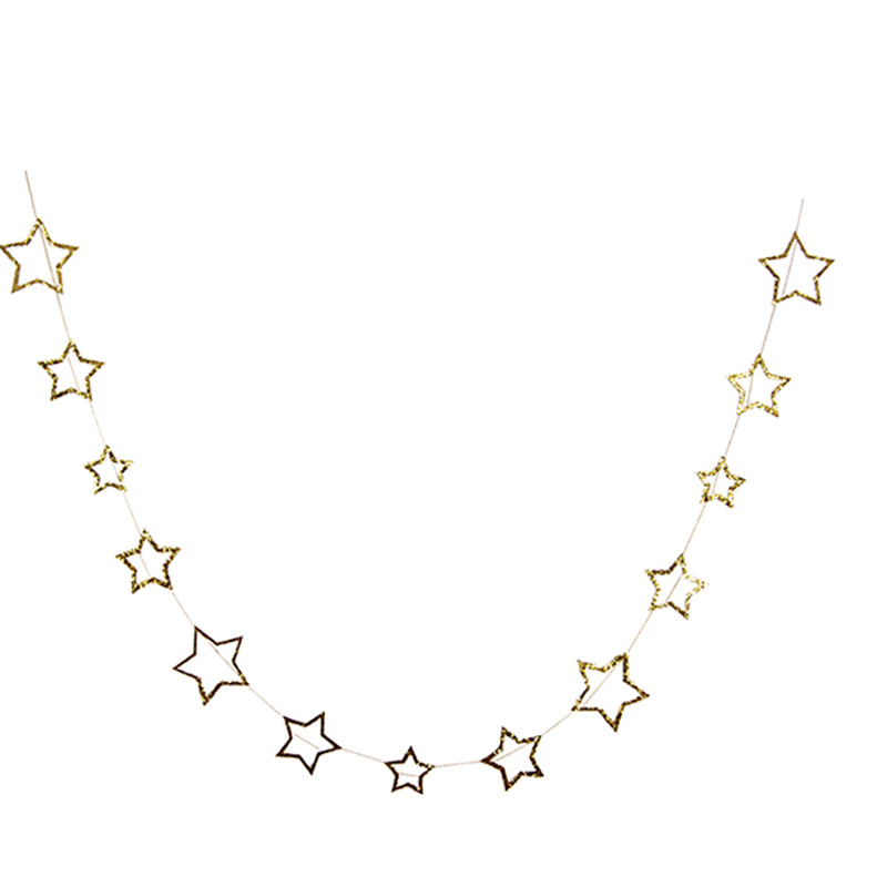 Chunky gold Glitter Stars Garland