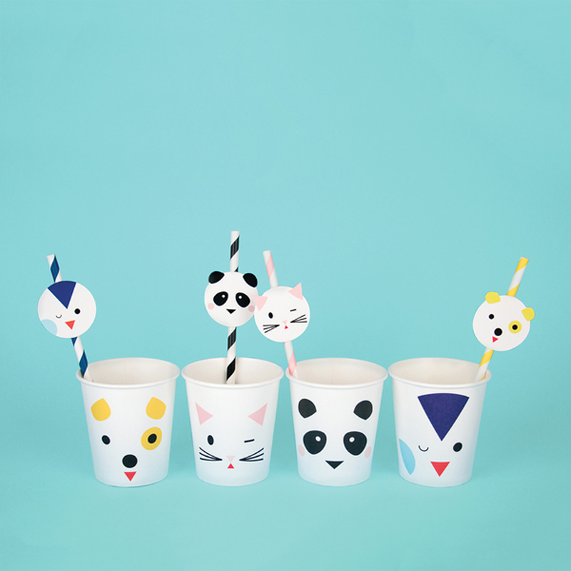8 animal faces small paper cups - Little Lulubel
