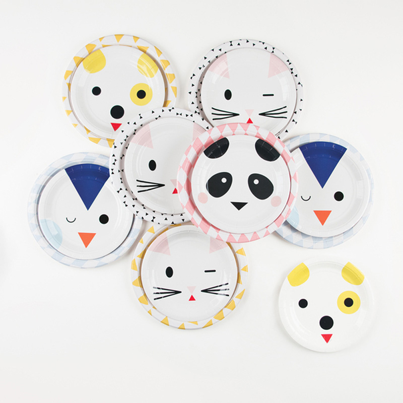 Animal faces small paper plates - Little Lulubel