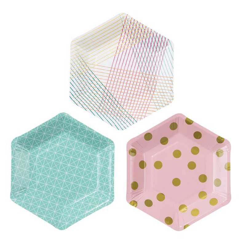 12 Geometric paper plates