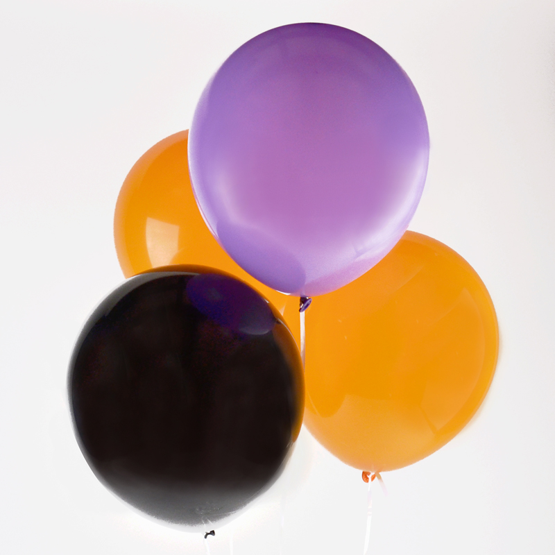 Pack of 10 balloons in Halloween colours