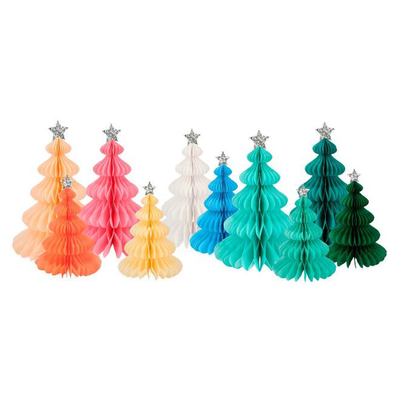 Rainbow Forest Honeycomb Decorations x10