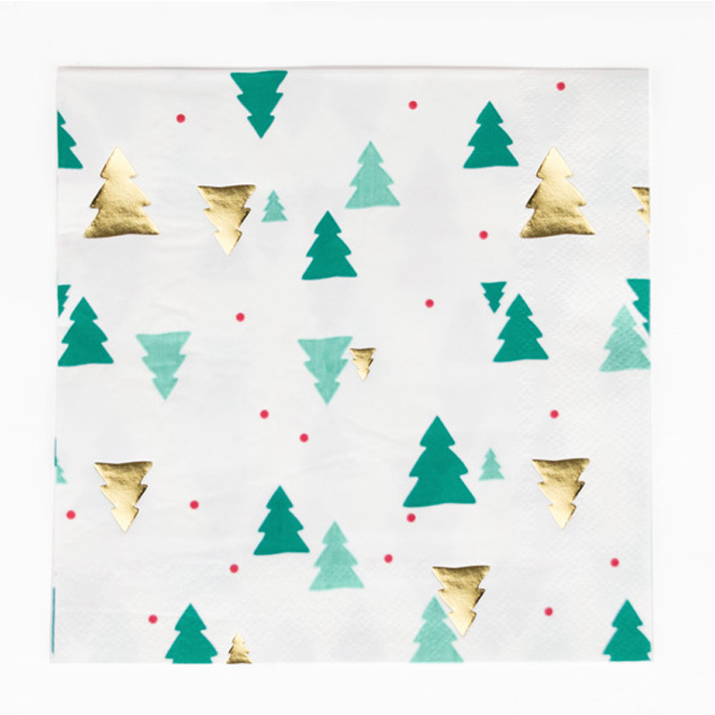 16 Christmas trees paper napkins