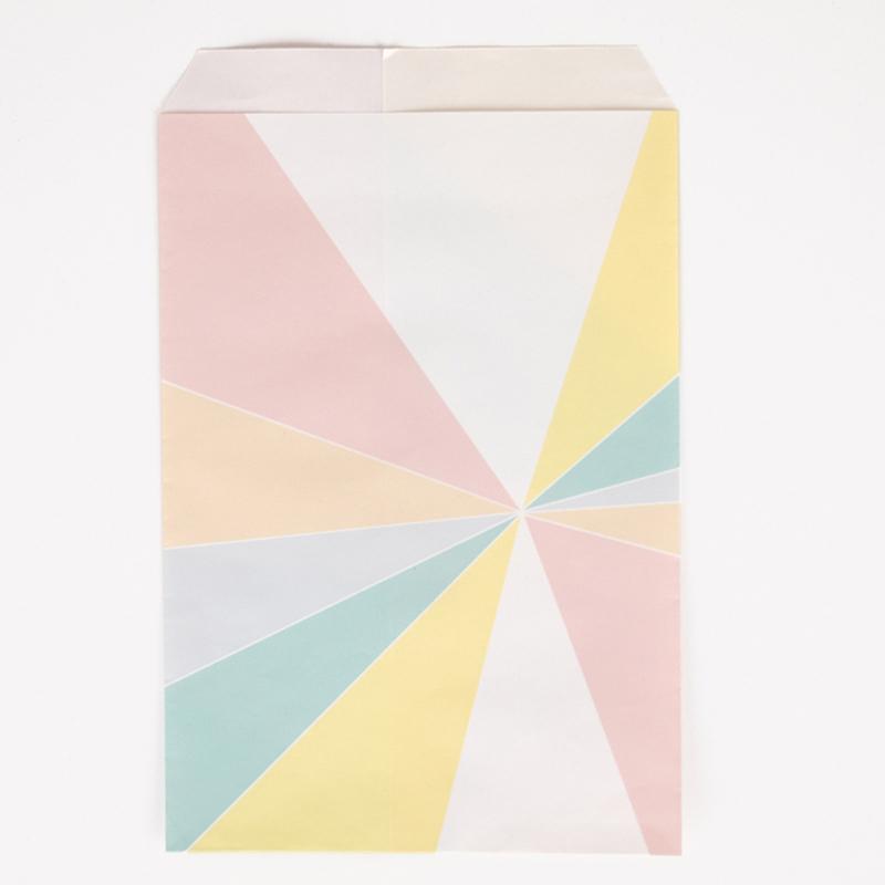 10 mixed color striped party bags