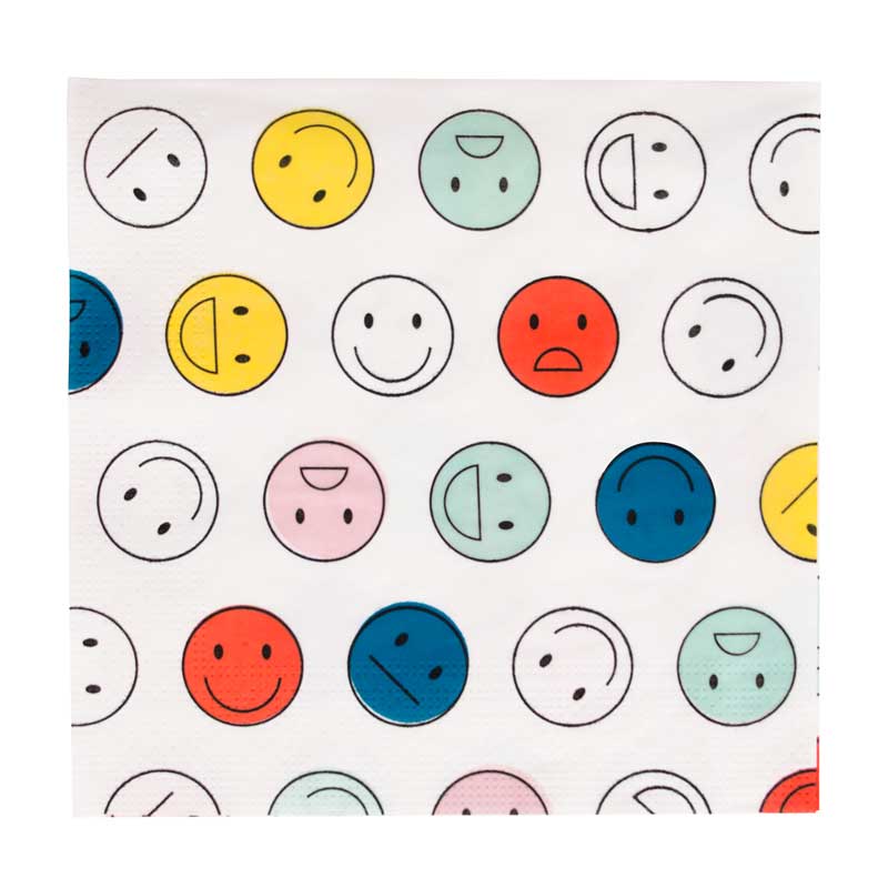 20 happy faces napkins