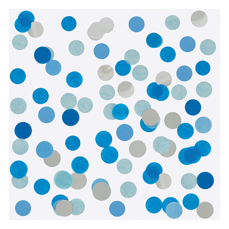 blue and silver confetti