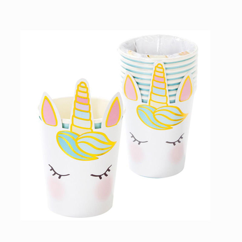 Unicorn face cups