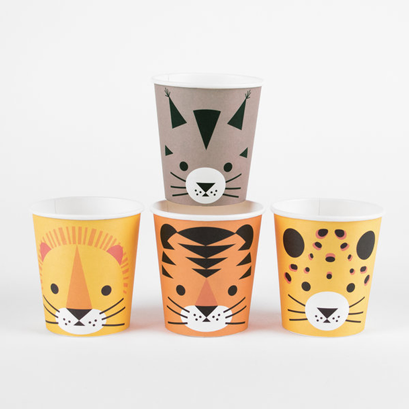 8 PAPER CUPS - MINI FELINES