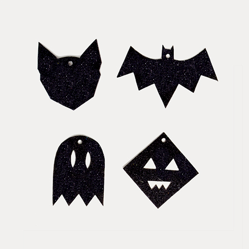 Black glitter monster garland