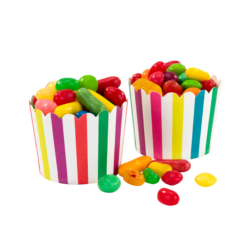 20 multicolour stripes treat cups